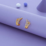 Royal Arc Gold Polish 925 Silver J Type Earring