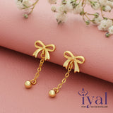 Bow Chain Silver Earring