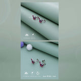 Ruby Pink Butterfly 925 Silver Stud Earring