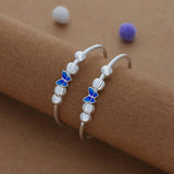 Sky Bless Butterfly Kid Silver Bangles (0-6 Yrs) | 999 Hallmark | Adjustable Daily Wear Baby Kada | Lightweight
