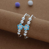 Sky Blue Bloosam Kid Silver Bangles (0-3 Yrs) | 999 Hallmark | Adjustable Daily Wear Baby Kada