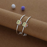 Smiley Sponge Silver Kids Bangles (0-5 Years) | 925 Hallmark | Daily Wear Gift for Kids