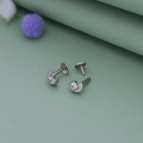 Sparkling Crescent Moon 925 Silver Stud for Kids & Teen(10+ Yrs)