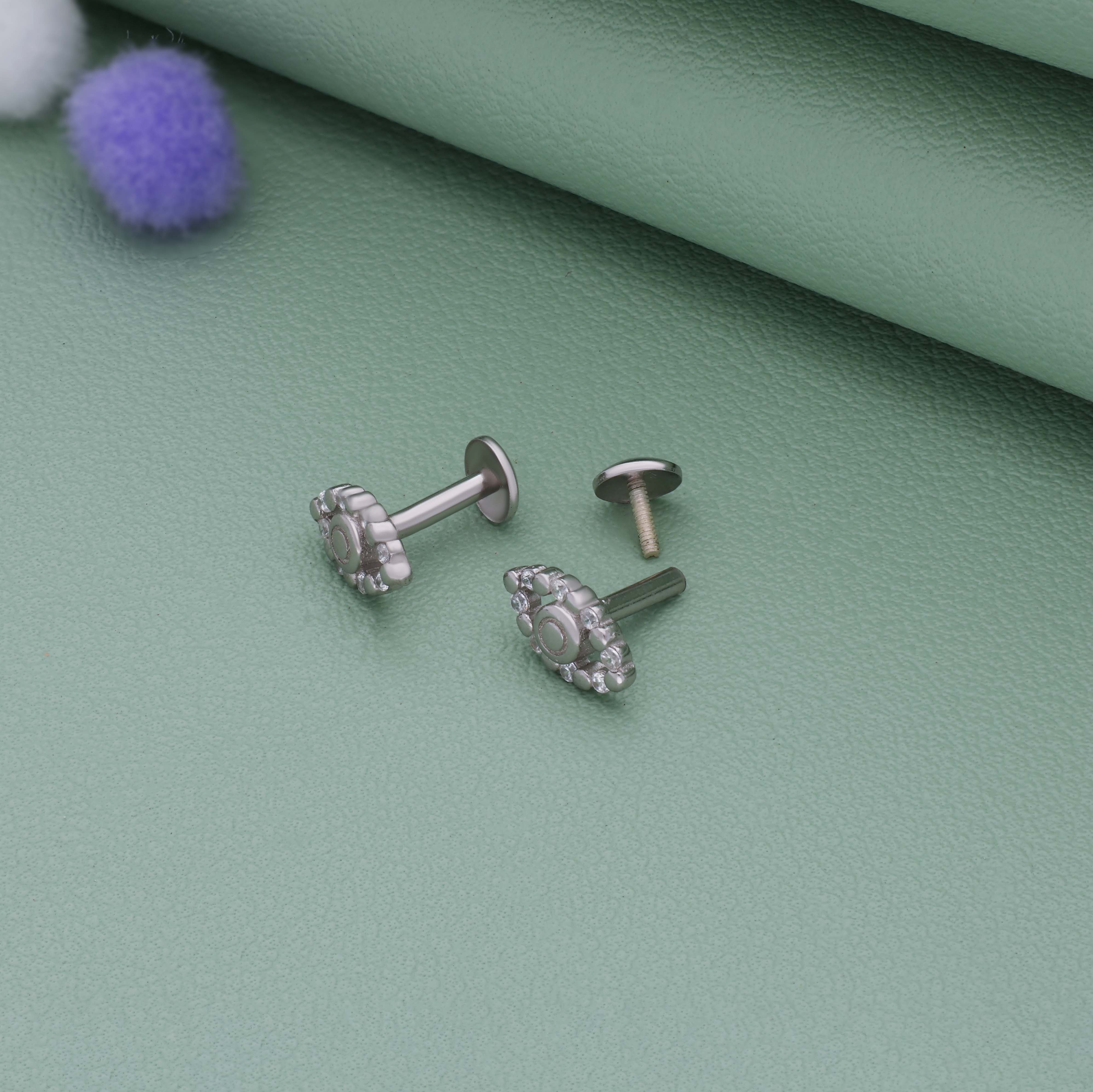 Sparkling Crystal Eye 925 Silver Stud for Kids & Teen(10+ Yrs)