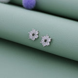 Sparkling Floral Crystal 925 Silver Stud for Kids & Teen(10+ Yrs)