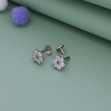 Sparkling Floral Crystal 925 Silver Stud for Kids & Teen(10+ Yrs)