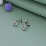 Sparkling Star Outline 925 Silver Stud Earring