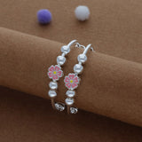 Spring Bloom Kid Silver Bangles (0-3 Yrs) | 999 Hallmark | Adjustable Baby Bangle for Daily Wear
