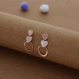 Sweetheart Glow Rose-Gold Polish Women Silver Drops | 925 Hallmark | Occasional Wear