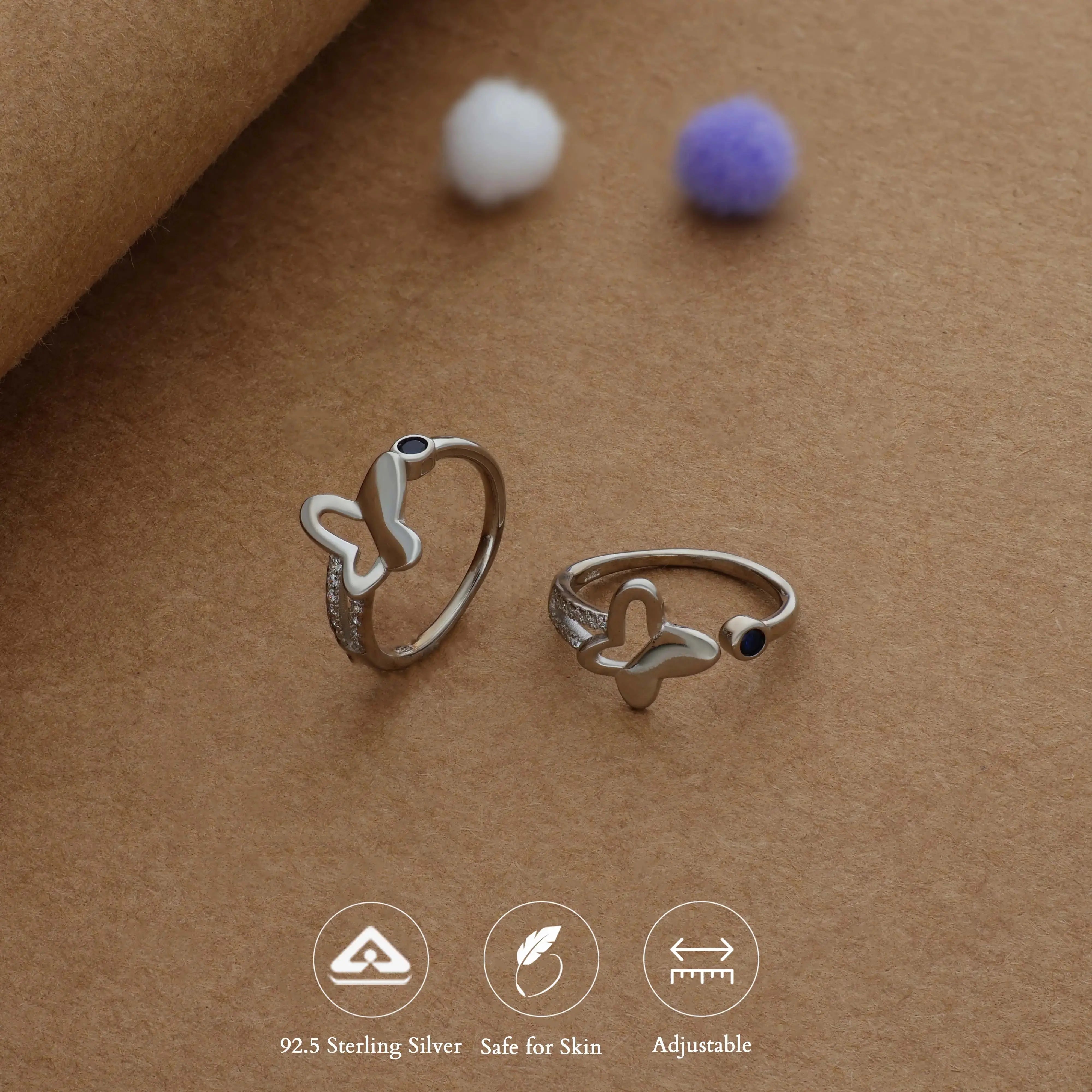 Cupid Charm Silver Toering | 925 Hallmark | Adjustable | Lightweight | Fancy Wear
