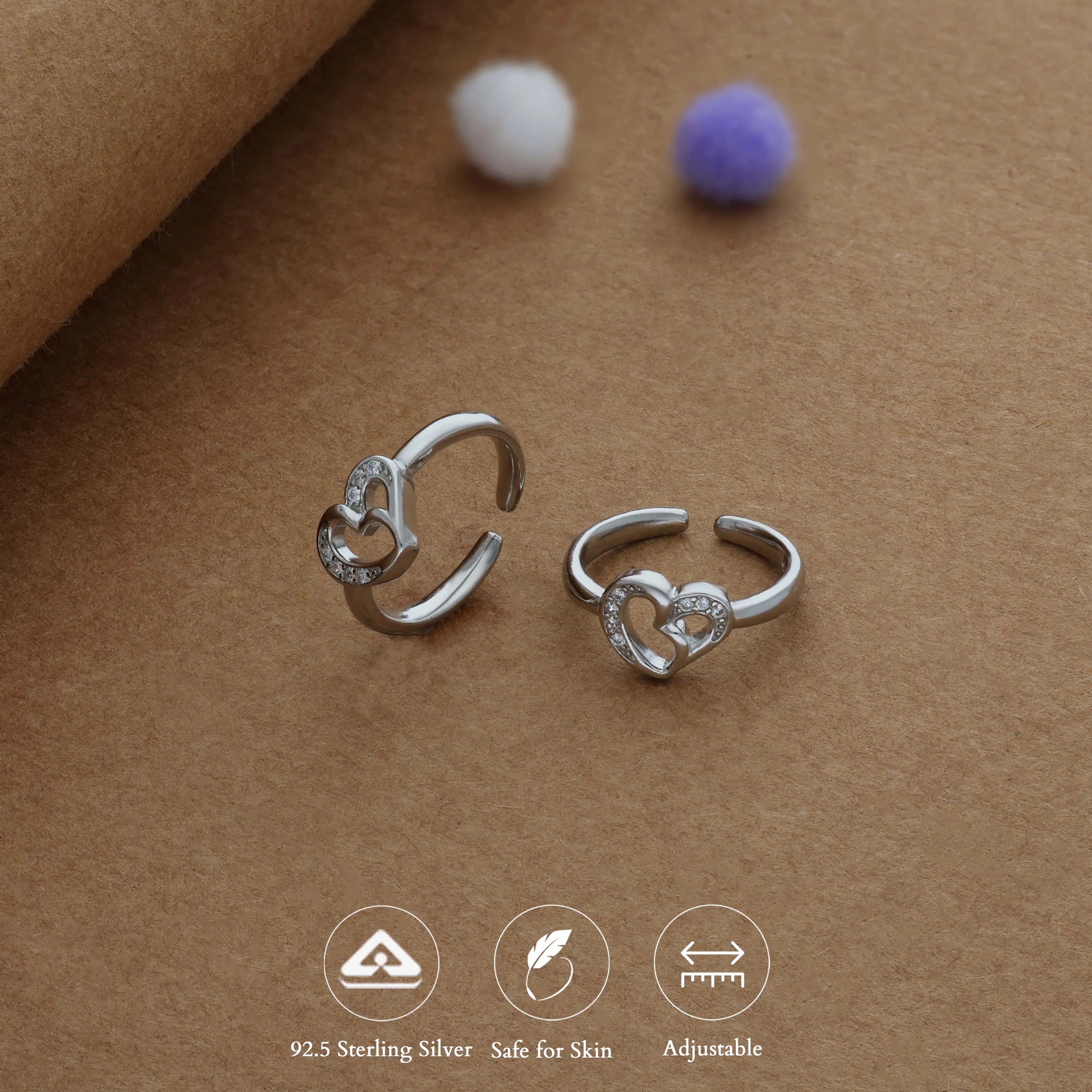 Promise Knot Silver Toering | 925 Hallmark | Adjustable | Lightweight | Fancy Wear