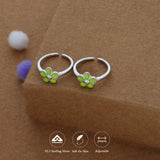 Lime Blossom Adjustable 925 Silver Fancy Toering