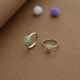 Green Love Silver Toering | Adjustable | Lightweight |  Everyday Wear