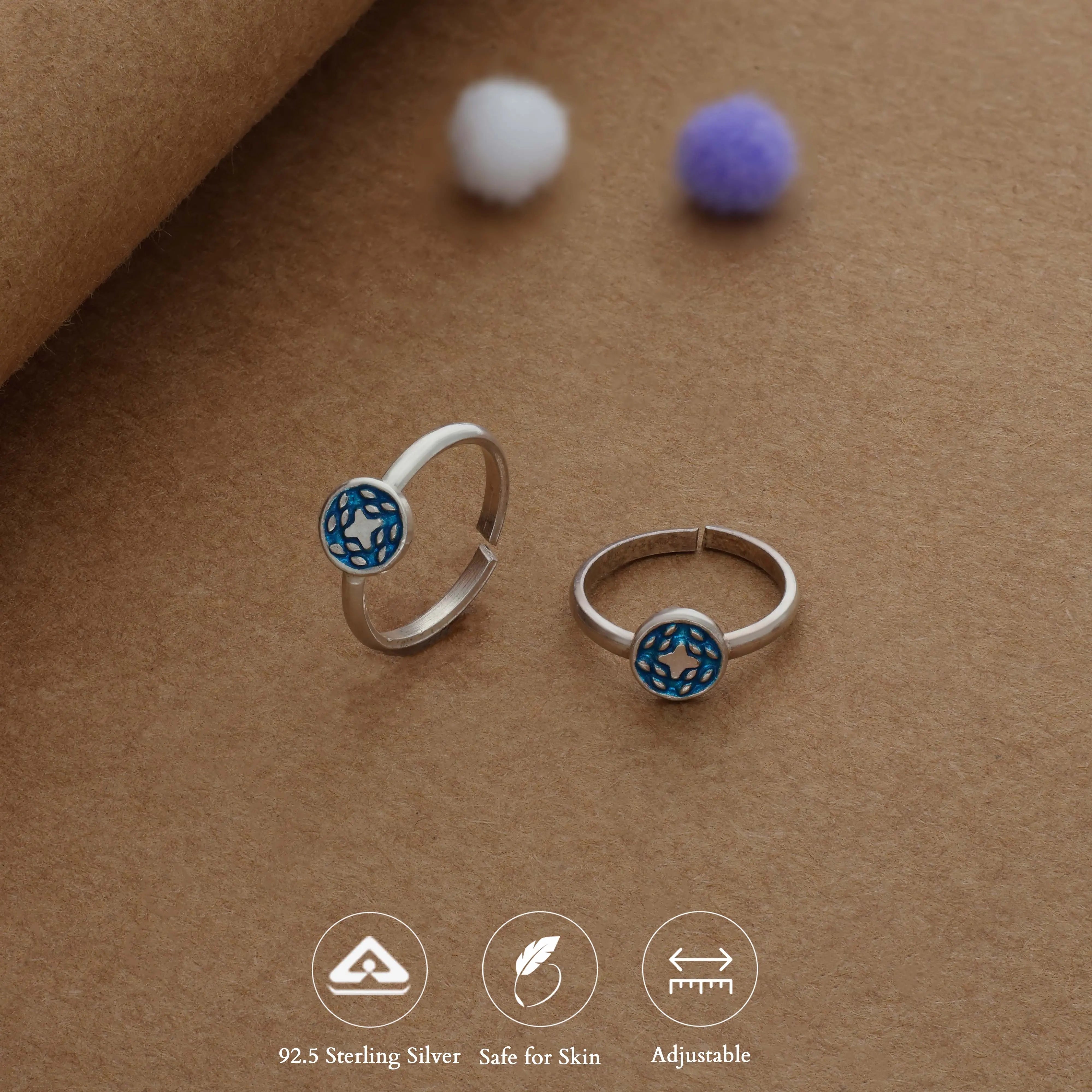 Ocean Dot Silver Toering | Adjustable | Lightweight |  Everyday Wear