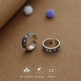 Mini Heart Ethnic Oxidized Silver Toering | 925 Hallmark | Adjustable | Lightweight |  Everyday Wear