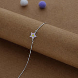 Minimalistic Star Rose Gold Polish Kid Silver Bracelet(1-7 Yrs)