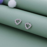 Twisted Crystal Heart 925 Silver Stud for Kids & Teen(10+ Yrs)