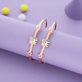 Unicorn Blossom Spark 925 Silver Kid Bangles (0-5 Yrs)