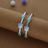 Unicorn Blossom Spark 925 Silver Kid Bangles (0-5 Yrs)