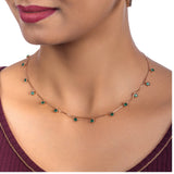 Green Heart 925 Silver Charm Chain Necklace