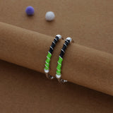 Green Swirl 925 Silver Kids Bangles (0-3 Yrs)