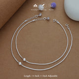 Subtle Charm Silver Women Anklet | 925 Hallmark | Daily Wear
