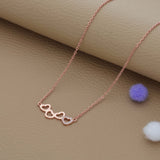 Forever Hearts Charm Silver Necklace | 925 Hallmark | Rose Gold Polish | Ideal Valentine’s Day Gift