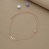 Forever Hearts Charm Silver Necklace | 925 Hallmark | Rose Gold Polish | Ideal Valentine’s Day Gift