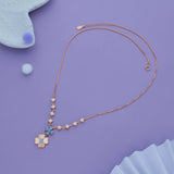 Pastel Petals Rose Gold Polish 925 Silver Necklace for Women | Minimalist Daily Wear Charm Chain
