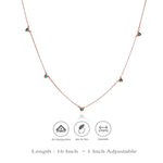 Rose Gold Plated 925 Silver Green Heart Charm Necklace