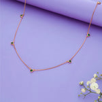Rose Gold Plated 925 Silver Green Heart Charm Necklace
