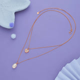 Layered Heart with Pearl Charm Silver Necklace | 925 Hallmark | Valentine’s Day Gift for Her