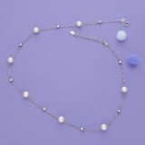 Moonbeam Pearl Silver Neckchain | 925 Hallmark | Water Pearl | Minimalist Daily Wear
