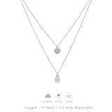 Layered Heart with Pearl Charm Silver Necklace | 925 Hallmark | Valentine’s Day Gift for Her