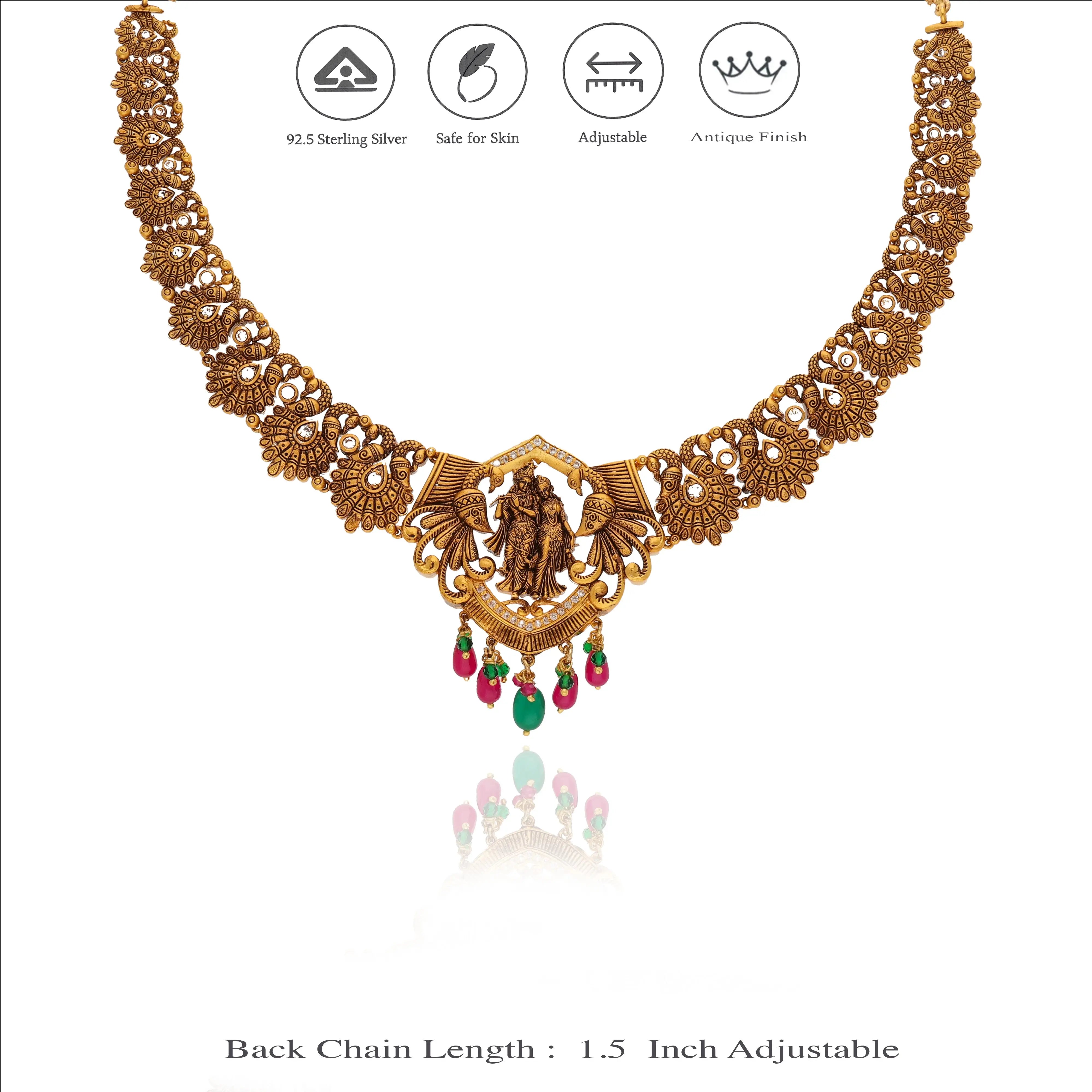 925 Silver Pradakshina Temple Neckpiece