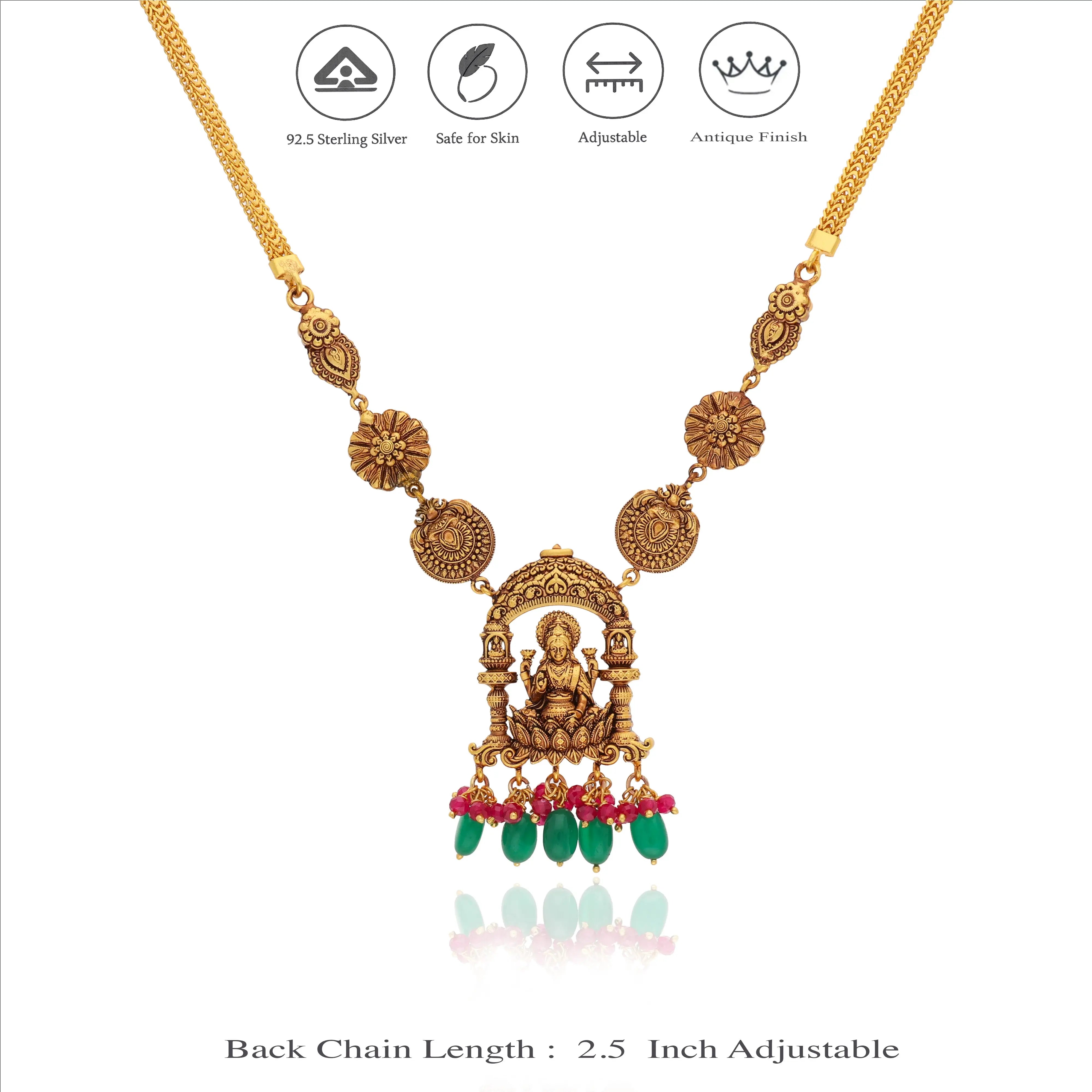 Prabhavali Padakkam 925 Silver Traditional Necklace