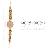 Pink Traditional Antique 925 Silver Bracelet Watch
