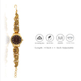 Ethnic Black Traditional Silver Wristwatch for Women