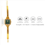 925 Silver Emerald Lakshmi Antique Gold Kada Watch