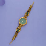 925 Silver Green Peacock Temple Art Watch