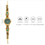 925 Silver Green Peacock Temple Art Watch