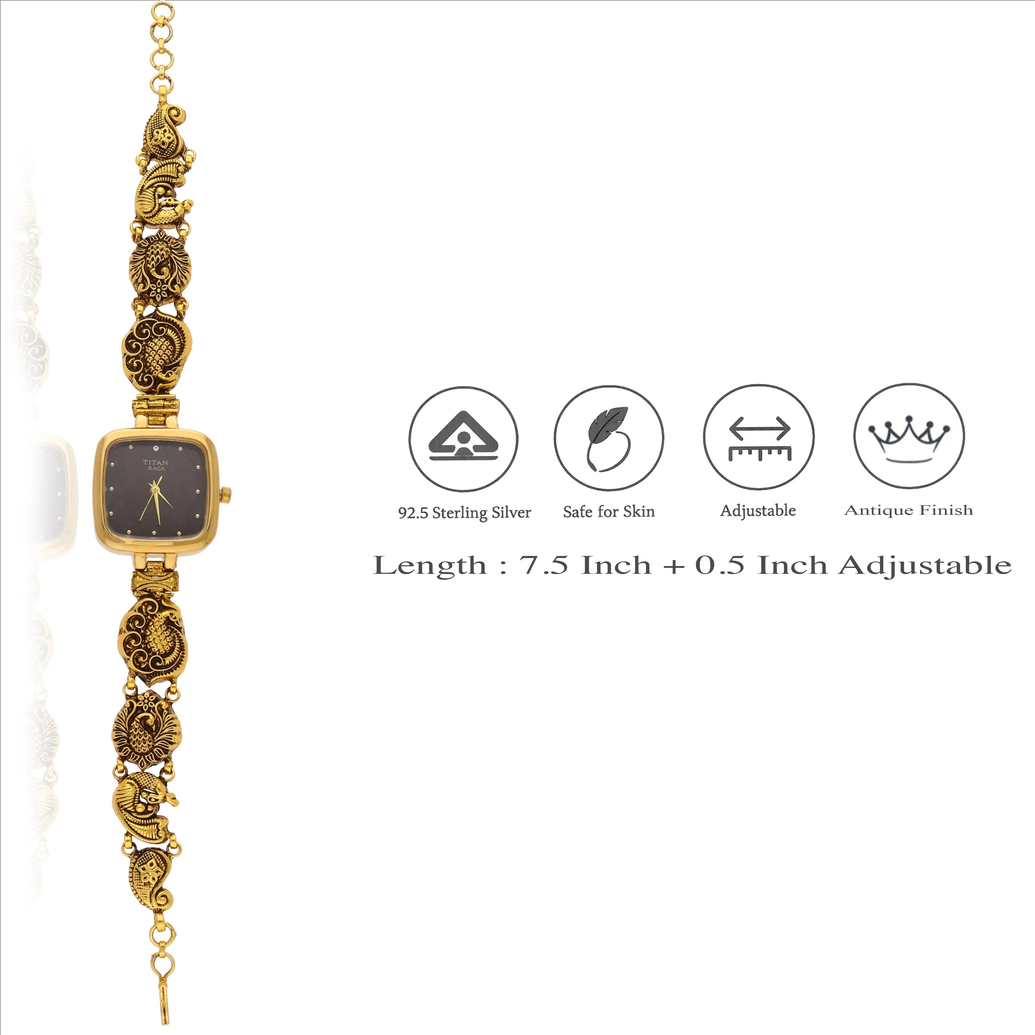 925 Silver Traditional Peacock Design Watch