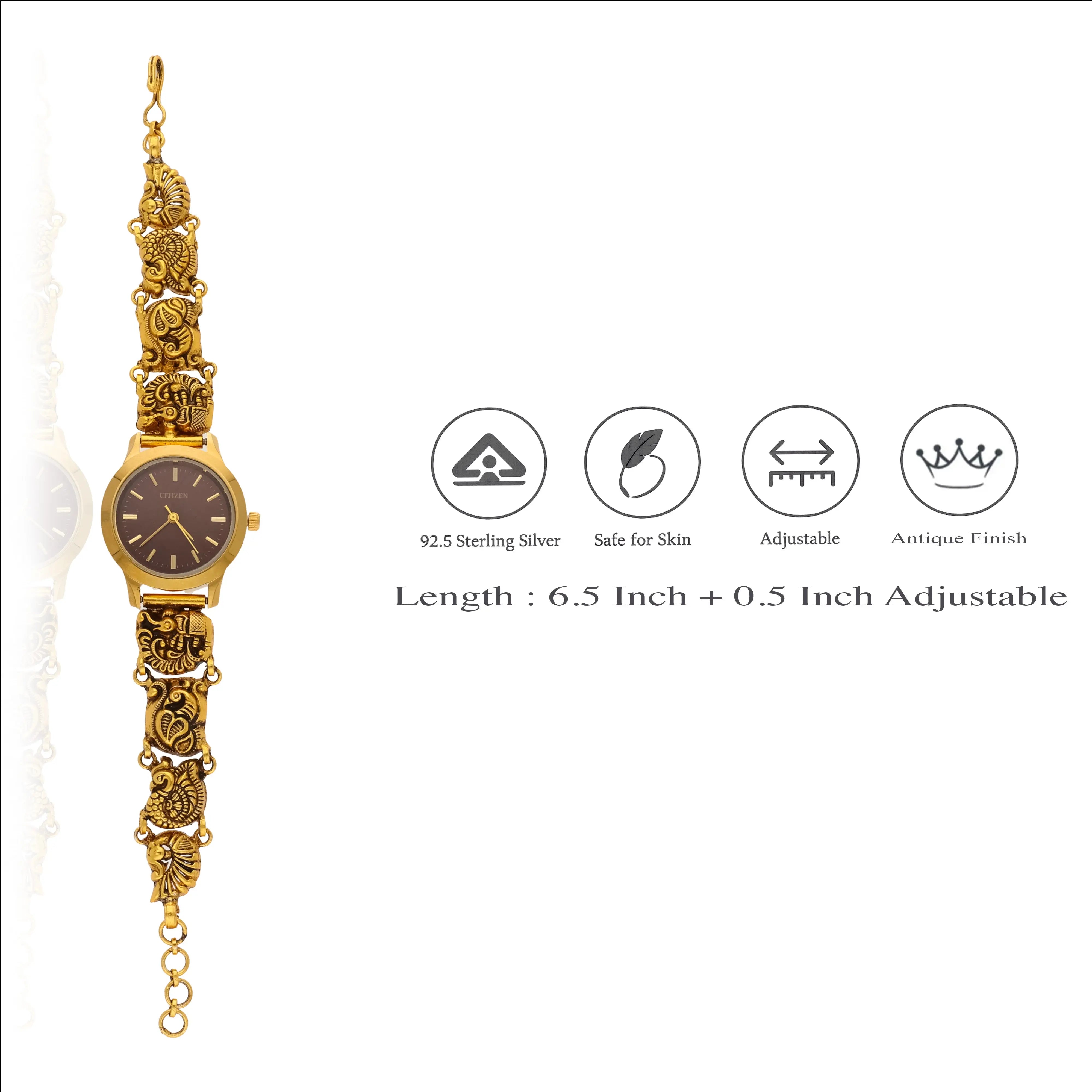 925 Silver Temple Jewellery Style Watch for Women