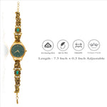 925 Silver Heritage Style Watch with Green Stone Design
