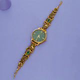 925 Silver Emerald Peacock Gold Plated Adjustable Watch (Length : 7.5-8In)