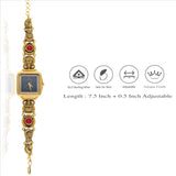 925 Silver Royal Temple Design Gold Polish Watch (Length : 7.5-8In)