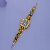 Oceanic Elegance 925 Silver Floral Temple Watch