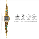 Oceanic Elegance 925 Silver Floral Temple Watch