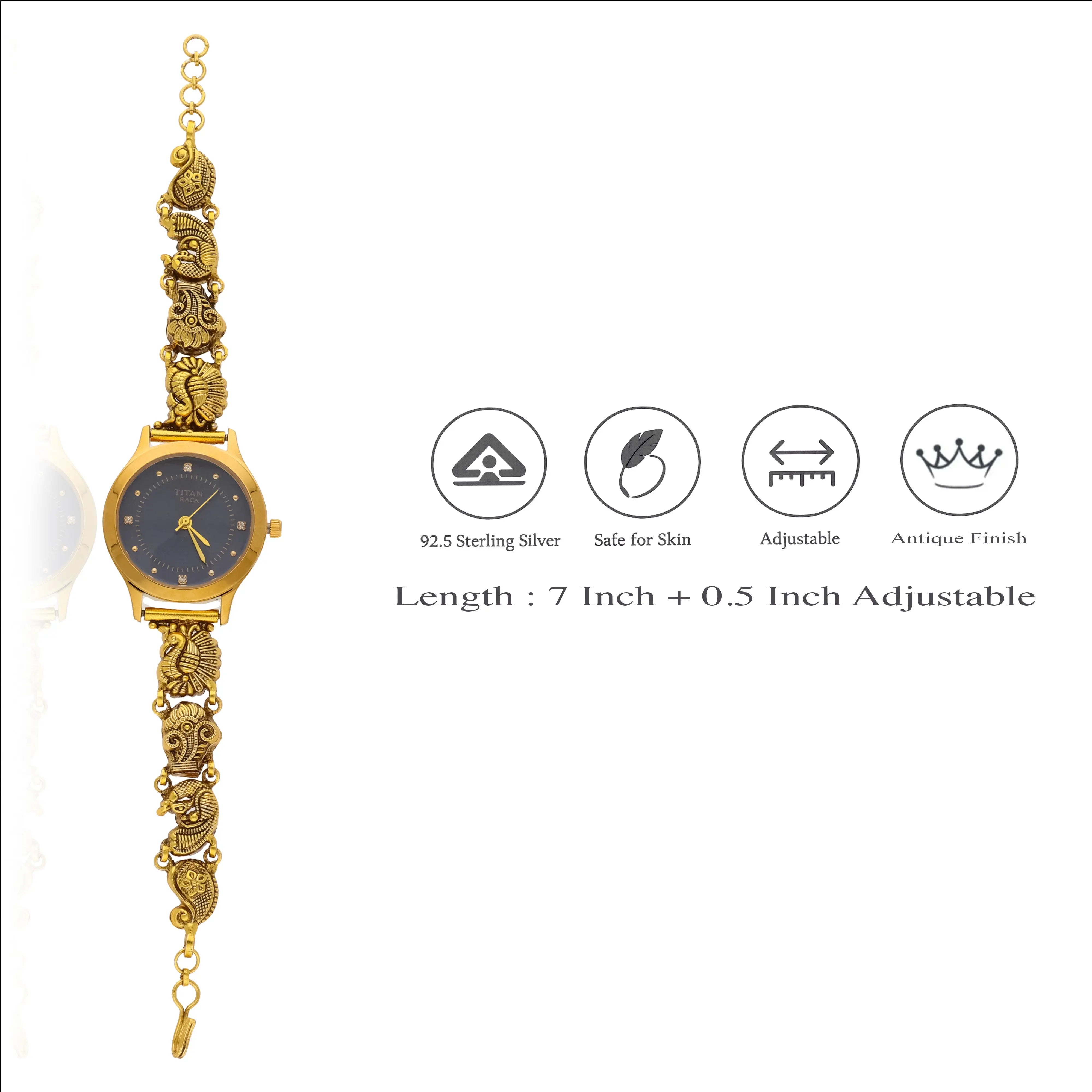 Golden Heritage Emerald 925 Silver Watch