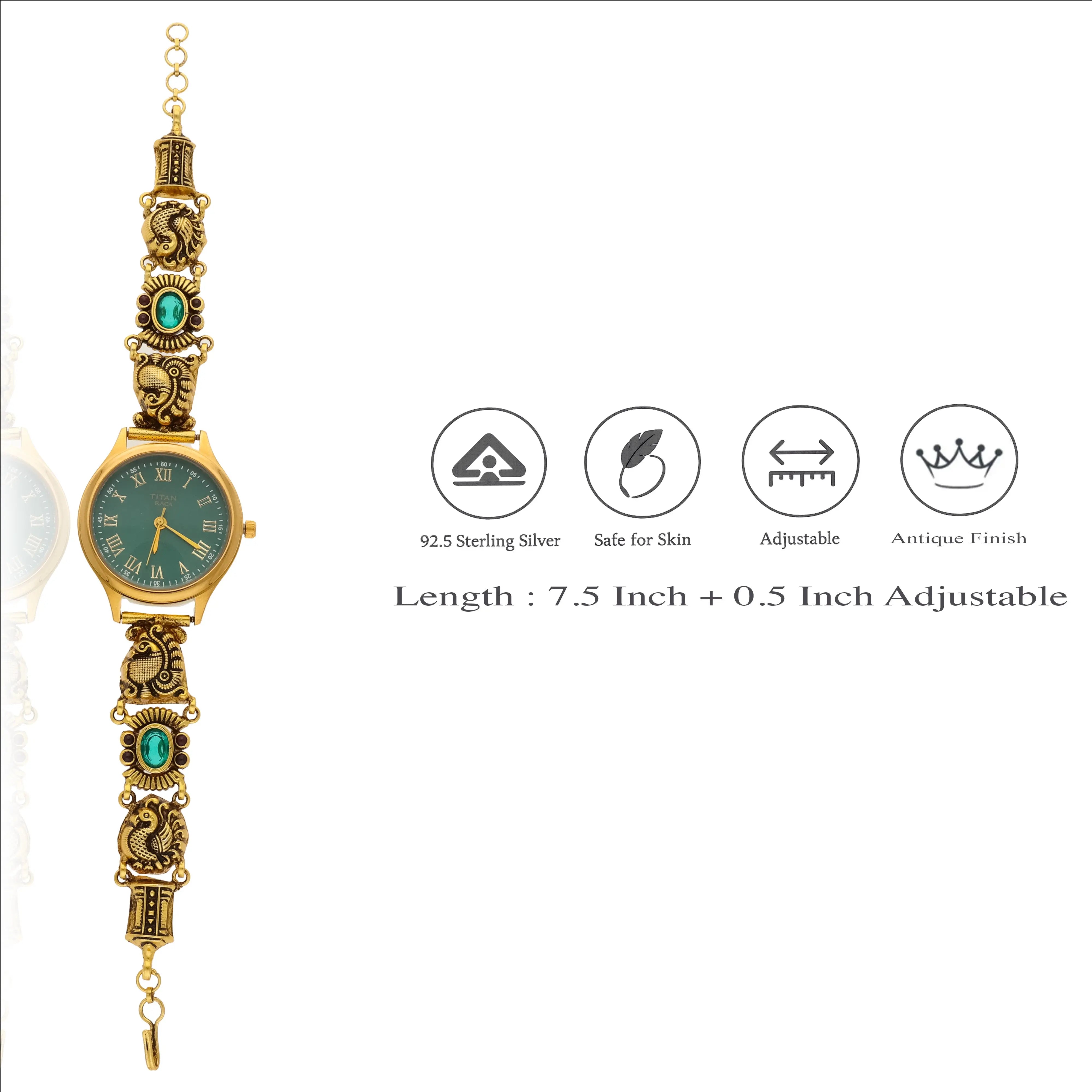 Timeless Traditional 925 Silver Gold-Toned Watch